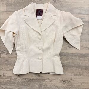 JOHN GALLIANO VINTAGE 1990s Textured White JACKET & Pencil SKIRT